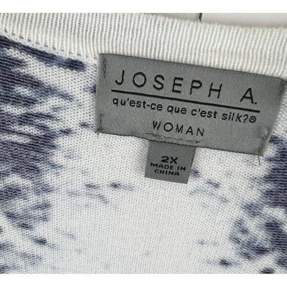 Joseph A. Cardigan Sweater Women 2X Artsy Blue Soft Stretch Button Up Tunic 3/4 - Picture 3 of 7